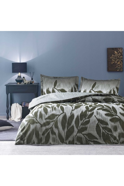 Taç Satin Crown Matilda Double Duvet Cover Set - Brown