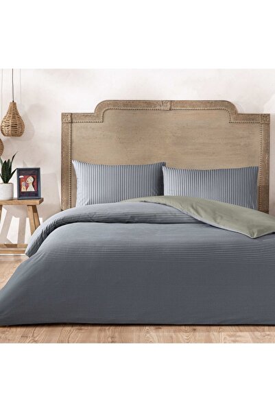 Taç Marwen Ranforce Double Duvet Cover Set Navy Blue