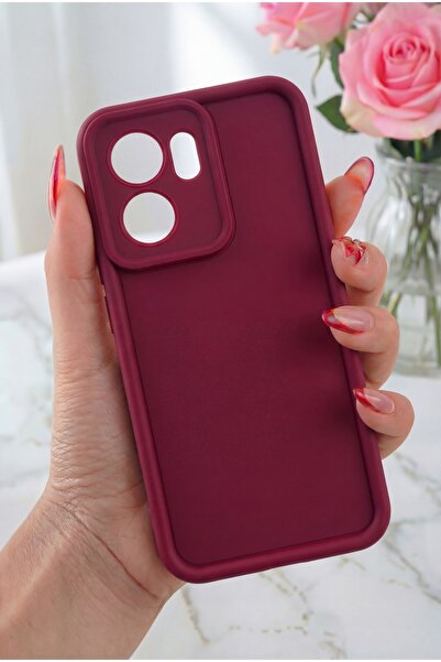 Fibaks Reno 14F Case Camera Protection Soft Texture Shock Absorption Burgundy...