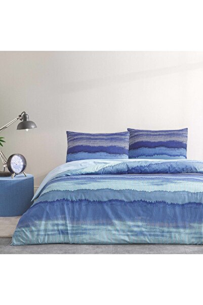 Taç Wave Ranforce Double Duvet Cover Set Blue