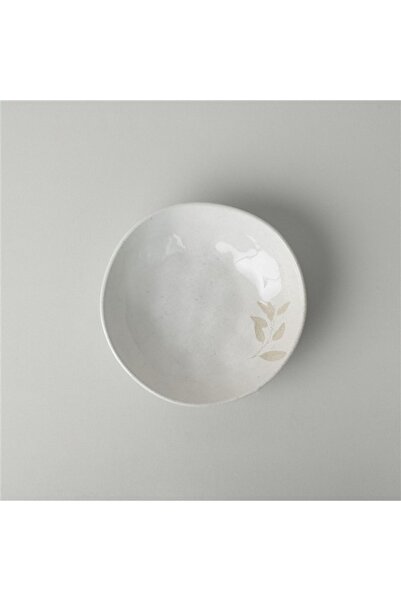 Linens Laurel Seramik 20 cm Çukur Tabak Ekru