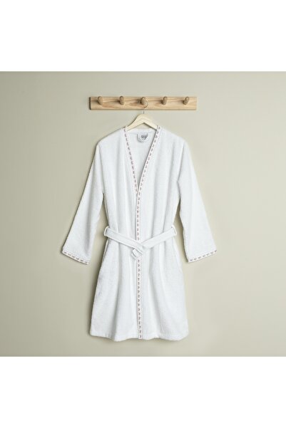 Linens Ribbon Pamuk M/L Bornoz Beyaz