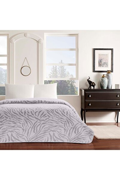 Taç بطانية زوي مزدوجة باللون الرمادي