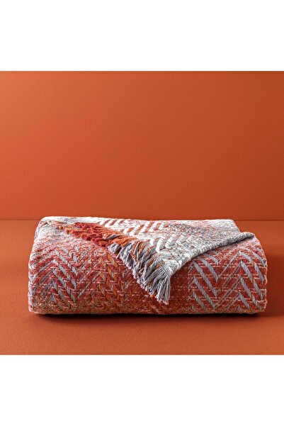 Taç Butik Brüj Pamuklu Tek Kişilik Battaniye Turuncu