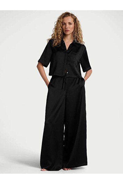 Victoria's Secret Saten Üst & Bol Paça Uzun Pijama Takımı