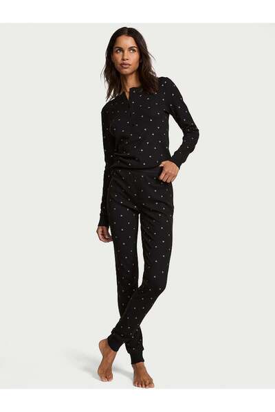 Victoria's Secret Henley Thermal Long Pajama Set