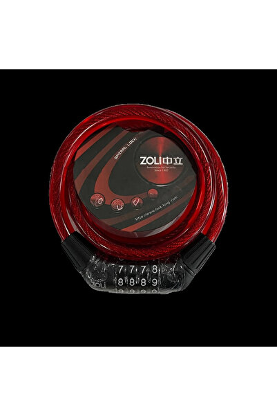 XBYC قفل دراجة ZOLİ 12X1000 بكلمة سر 4522 أحمر