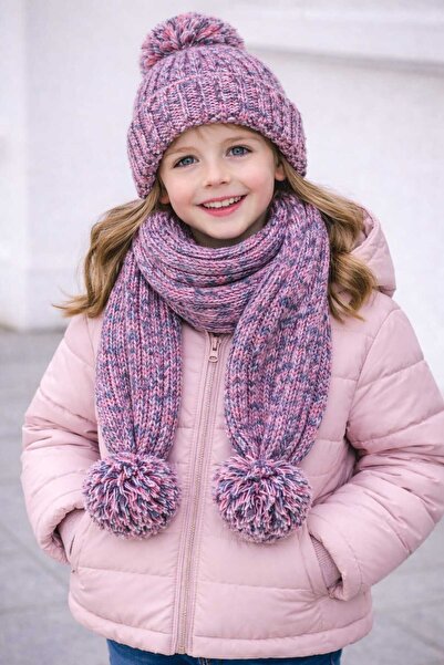 BEBEĞİME ÇORAP Pălărie cu un singur pompon eșarfă-Set de căciuli-Eșarfă pentr...