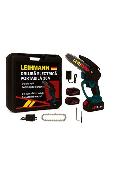 LEIHMANN ELECTRIC CHAINSAW 16CM BLADE, WITH 2 36V BATTERIES