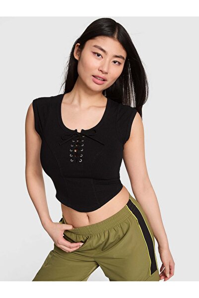 PİNK All-Day Yumuşak Nervürlü Bağcıklı Üst