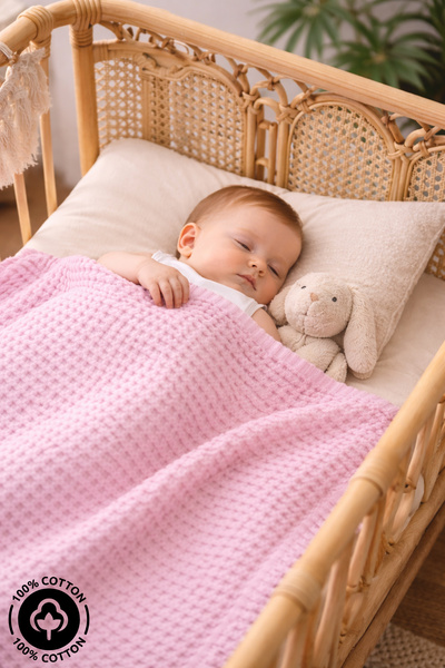 miniel organic Unisex Bebek Waffle Kumaş %100 Organik Pamuklu Püsküllü Bebek ...