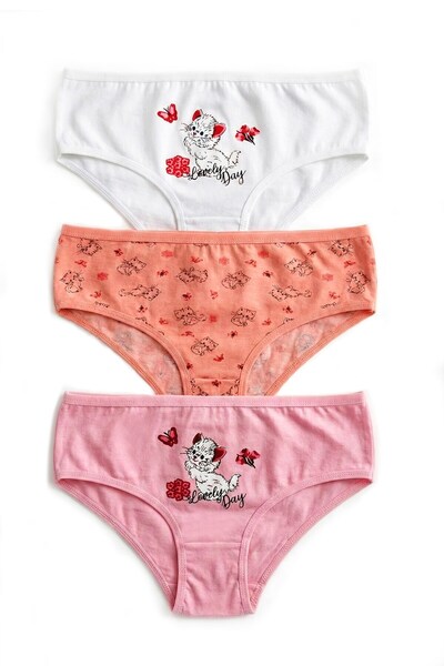 Öts Chiloți pentru fete, 3 piese, imprimați (96% bumbac - 4% elastan)