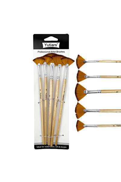 Choice مجموعة من 5 فرش مروحية من 5 إلى 10 قطع للرسم بالأكريليك والألوان المائ...