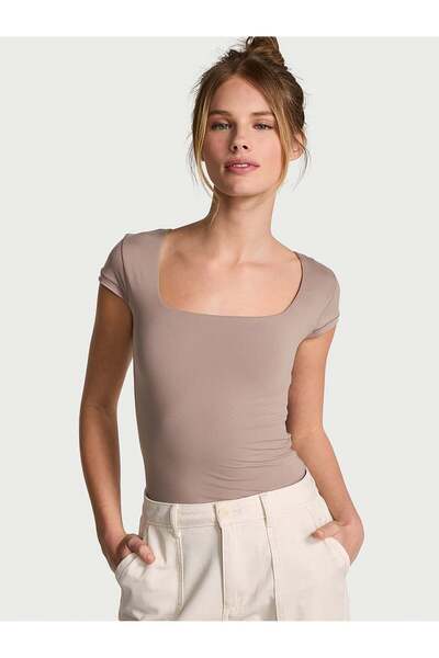 PINK Base Esnek Kısa Kollu Tişört