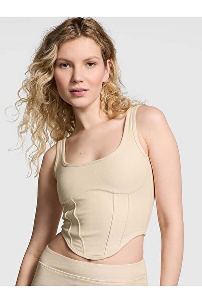 PINK The Cinched Piqué Büstiyer