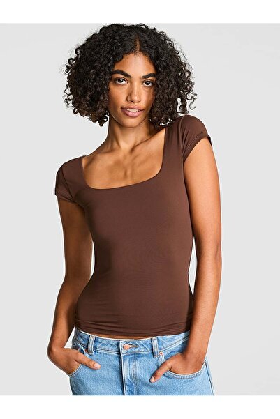 PINK Base Esnek Kısa Kollu Tişört