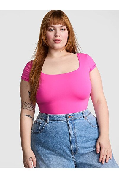 PINK Base Esnek Kısa Kollu Tişört