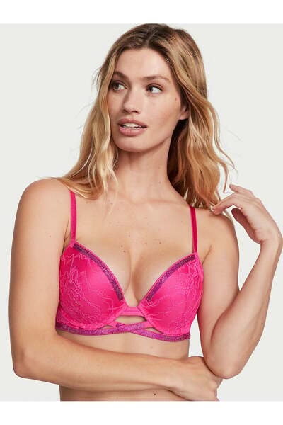 Victoria's Secret Işıltılı Çapraz Askılı Dantelli Push-Up Sütyen