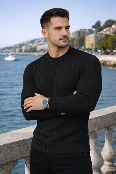 WE AND ME Erkek Slim Fit Dar Kesim Triko Kazak