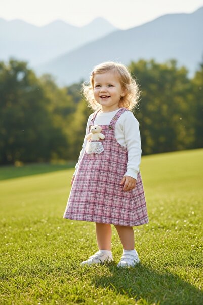 ESİLA JİLE AYICIKLI KIZ ELBİSE 2/3/4/5 yaş