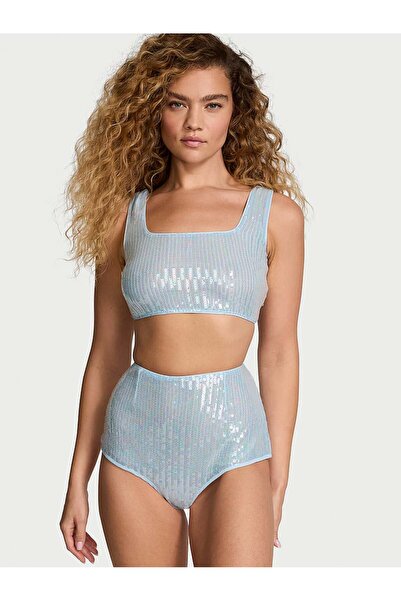 Victoria's Secret Payetli Simli Sütyen ve Yüksek Bel Şort Takımı