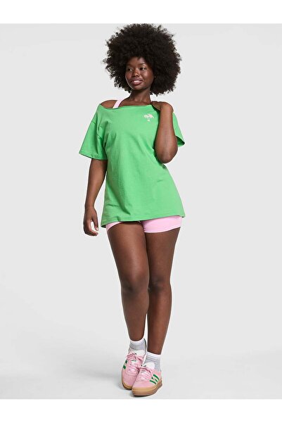 PİNK Kampüs Omzu Açık Tişört