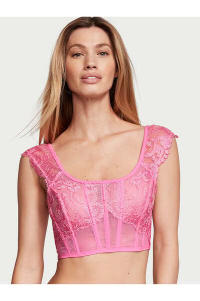 Victoria's Secret Boho Çiçek İşlemeli Korse