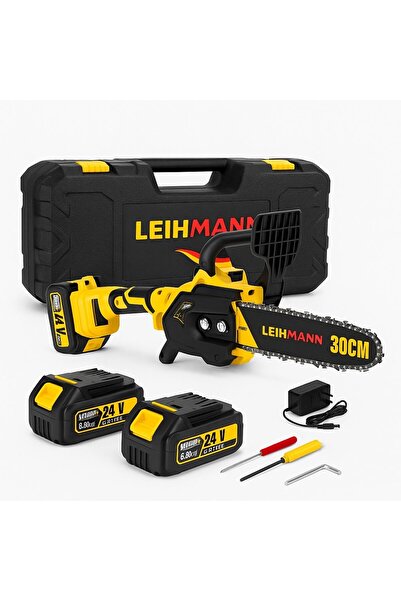 LEIHMANN DRUJBA ELECTRICA LAMA 30CM, CU 2 ACUMULATORI 24V, 5AH, GALBENA CU NEGRU