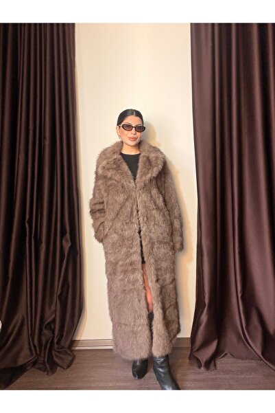 LOISY فرو صناعي طويل فاخر للنساء