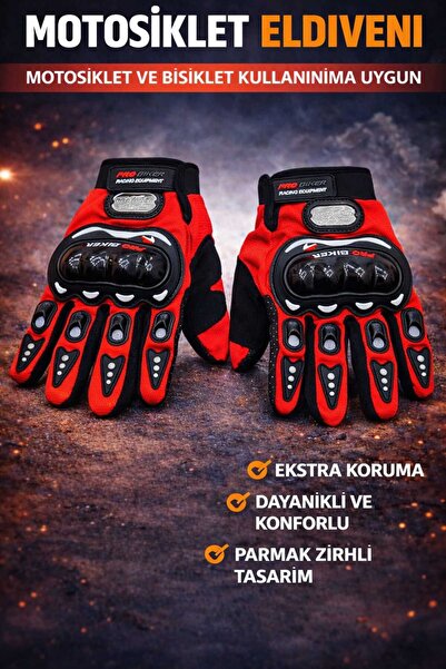 BELCO-TECH Motosiklet Eldiveni Kemik Korumalı Unisex Motorsiklet Bisiklet Eld...