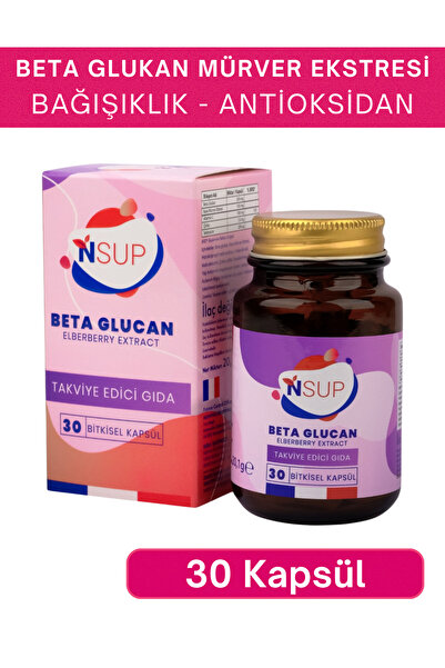 NSUP Beta Glukan Mürver Ekstresi 30 Kapsül Bağışıklık Destek Antioksidan Sele...
