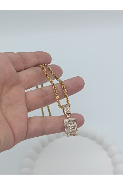LAgül Aksesuar 316L Çelik Kararmaz Suya Dayanıklı Kalın Burgu Zincirli Gold T...