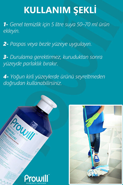 PROWİLL Yüzey Temizleyici 1 L | Probiyotikli, Derin Temizlik