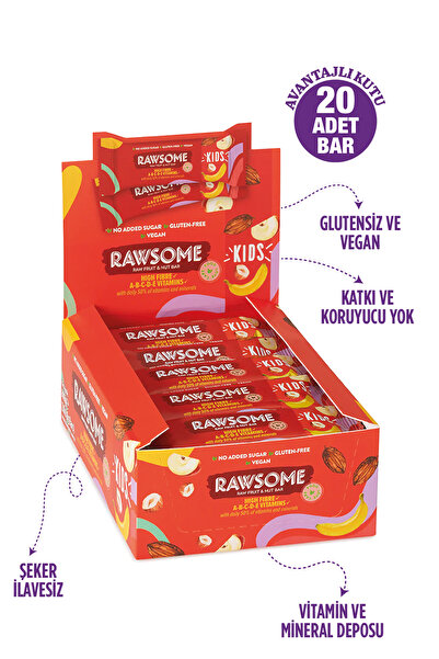 Rawsome Multivitamin Kids Bar Glutensiz Ve Vegan 30g X 20 Adet