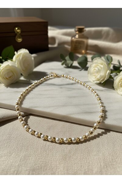 AUREVA قلادة ذهبية/لؤلؤية من نوع دوريكا