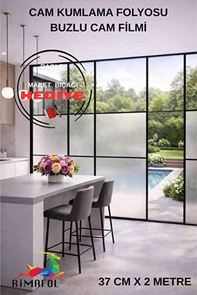 RİMAFOL Folie de înghețat pentru geamuri, folie de sticlă mată pentru birou-c...