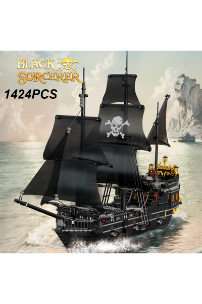 Choice1 With Box 1424PCS Black Pirate Ship Building Blocks Skeleton Ghost Boa...