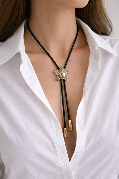 BEBİ BİJUTERİ Adjustable Tie Star Pendant Showdown Necklace