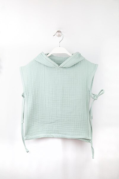 Bondilolly Baby Muslin Poncho – Καλοκαιρινό 100% βαμβάκι με κουκούλα και δέσιμο