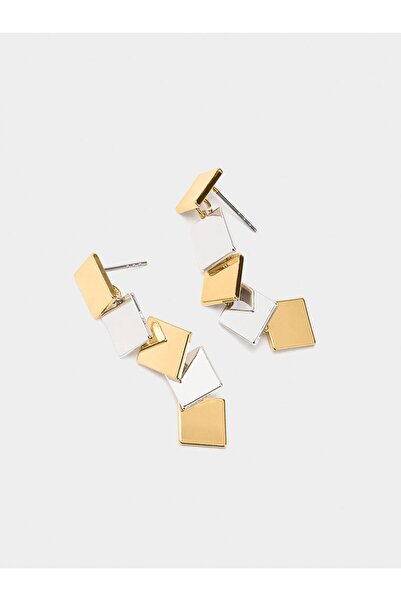 PARFOIS Uzun İki Renkli Kare Küpe