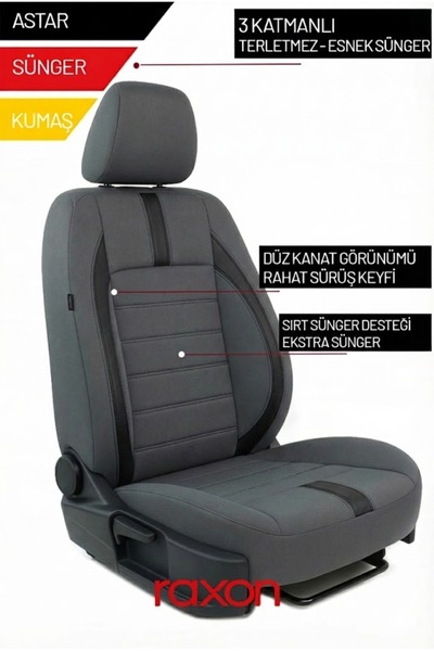 Raxon غطاء مقعد سيارة DS Automobiles DS 3 Neptune Series 2+1 متوافق مع السيار...