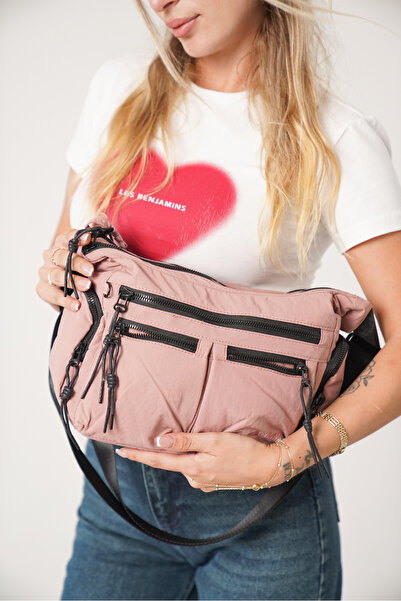 DELSOLERA حقيبة كروس نسائية متعددة الأقسام مقاومة للماء وقابلة للتجعد للاستخدام اليومي