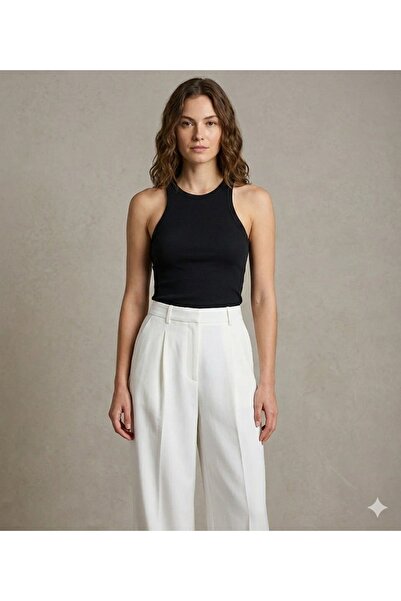 mezozoik Halter Neck Ribbed Undershirt