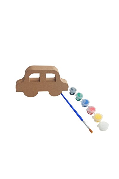 İCONS Ahşap boyama Seti, 1 adet Araba Figür Kalın Ahşap Çocuk Etkinlik seti 1...
