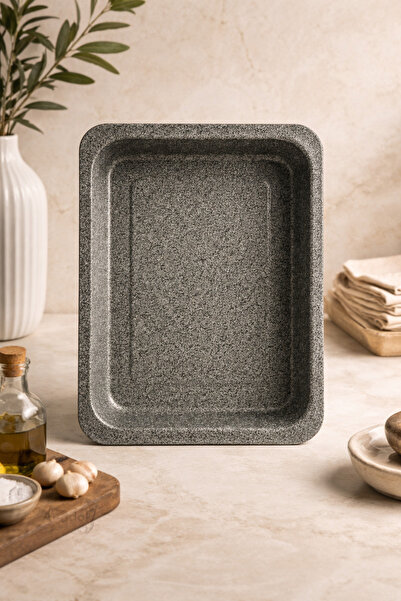 DİVAYS 32 cm Granit Dikdörtgen Fırın Tepsisi | Yapışmaz Kaplama, Isıya Dayanıklı