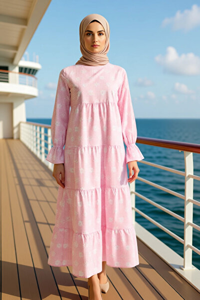 BENERLY Women's Crew Neck Standard Sleeve Terrycotton Dress Functional Durabl...