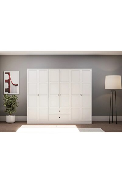 Vivense SWORD GARDIROP, 6 KAPAKLI, 2 ÇEKMECELİ, 210X50X210 CM