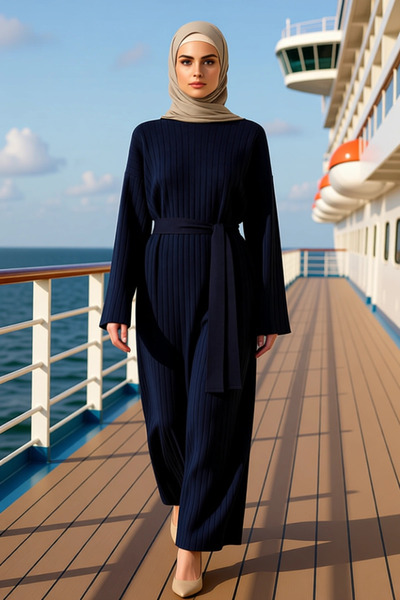 BENERLY Women's Crew Neck Low Arm Long Sleeve A-Line Fit Ribbed Knit Dress Fu...