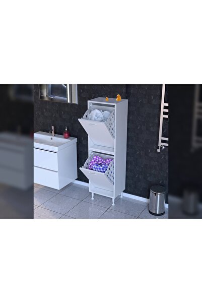 Vivense İlkim Alt Ve Üst Modül Sepetli Banyo Dolabı, 45 Cm