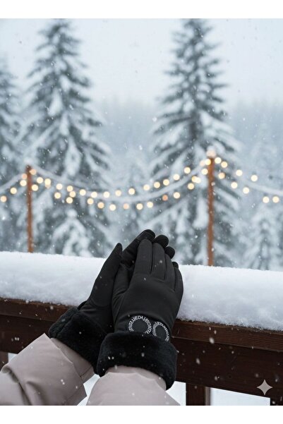 ÇOKLUSEPET Paraşüt Kumaş Dokunmatik İçi Peluş Kadın Eldiven